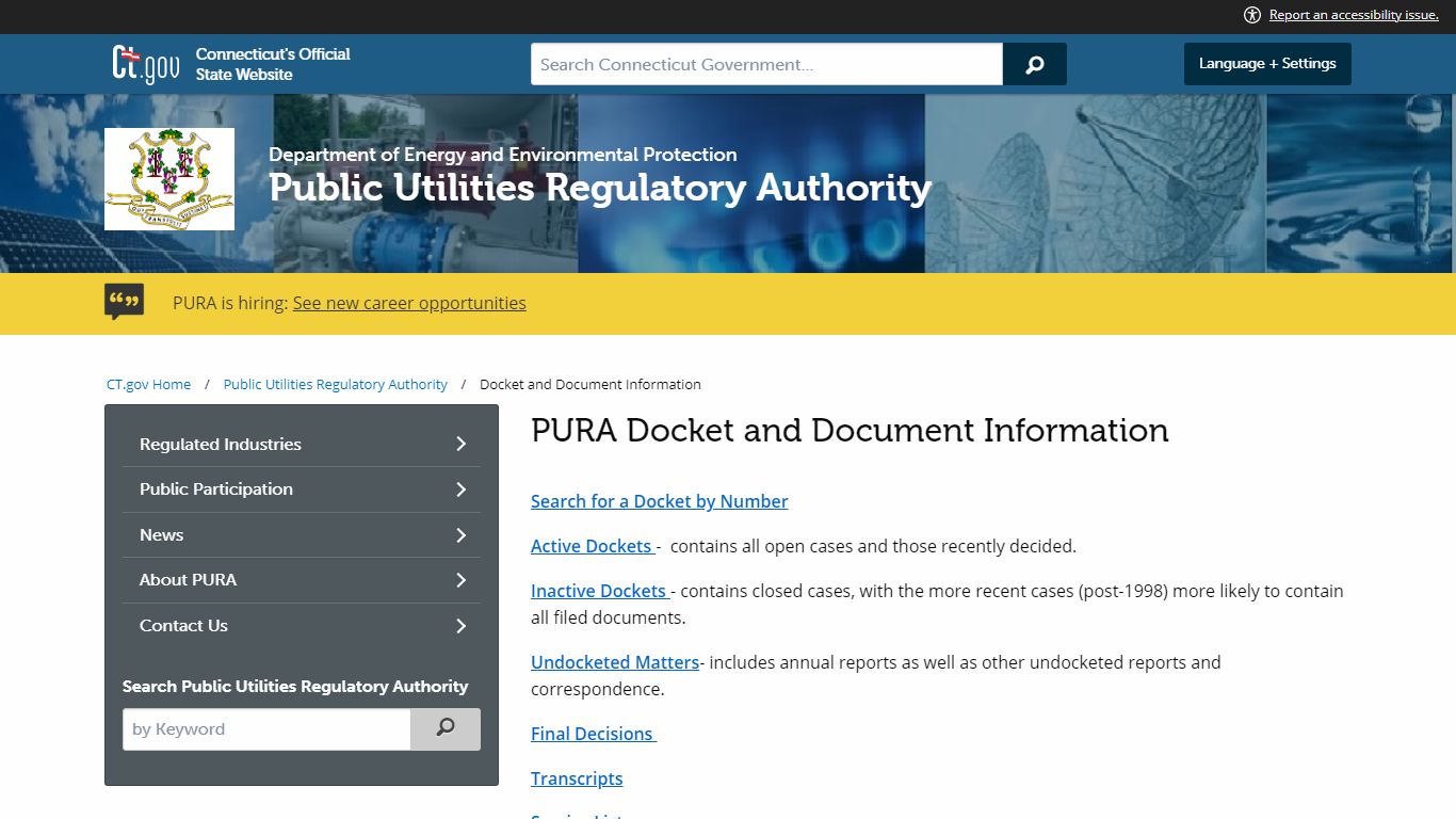 Docket and Document Information - ct